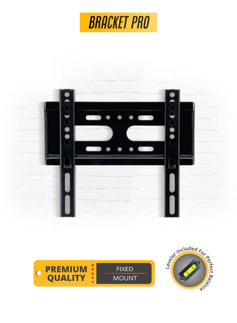 الموالية قوس حامل جداري ثابت للتلفزيون من Bracket Pro، مناسب لشاشات LED وLCD وOLED من 14 إلى 43 بوصة - تصميم فائق النحافة، يتحمل أوزانًا ثقيلة تصل إلى 25 كجم - متوافق مع معايير VESA من 75x75 إلى 200x200 - سهل التركيب - BPF1443 - Image 1